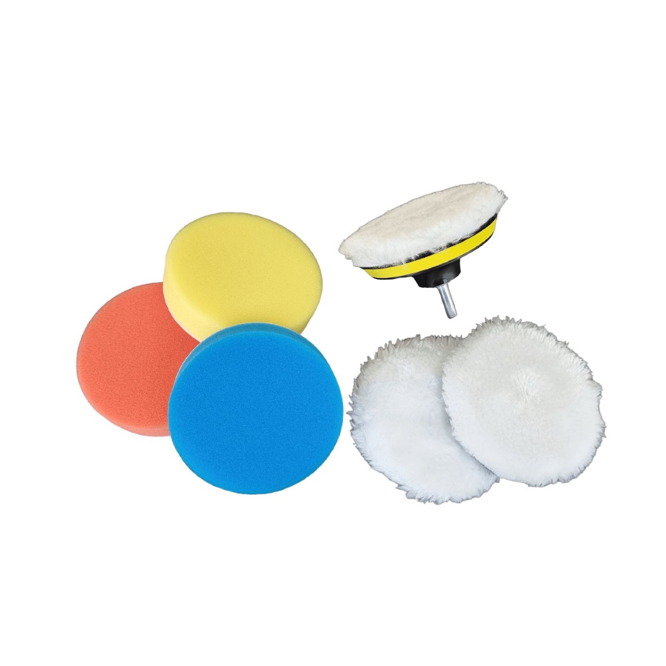 Kit de pads mousse + laine pour polissage "spot repair" (Ø10 cm)