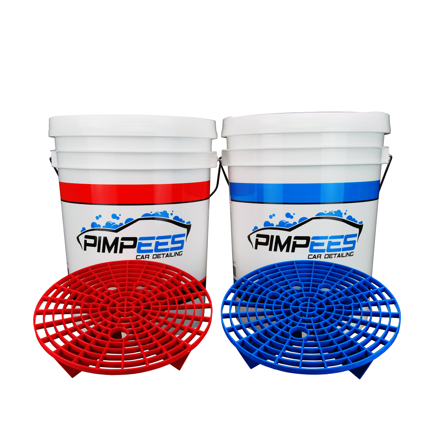 Set de 2 seaux de lavage + 2 grilles anti-remous (Grid guard)