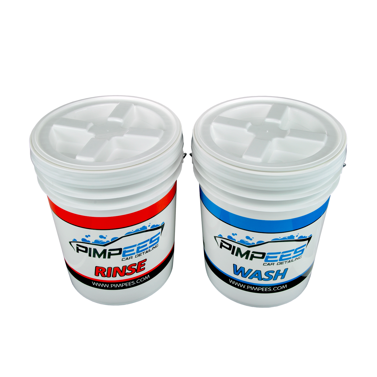 Set de 2 seaux de lavage + 2 grilles anti-remous (Grid guard)