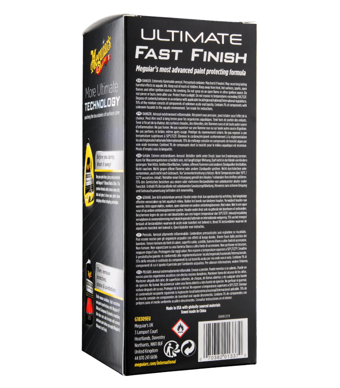 ULTIMATE FAST FINISH, protection peinture expresse Meguiar'S, aérosol de  291 ml - Entretien véhicules