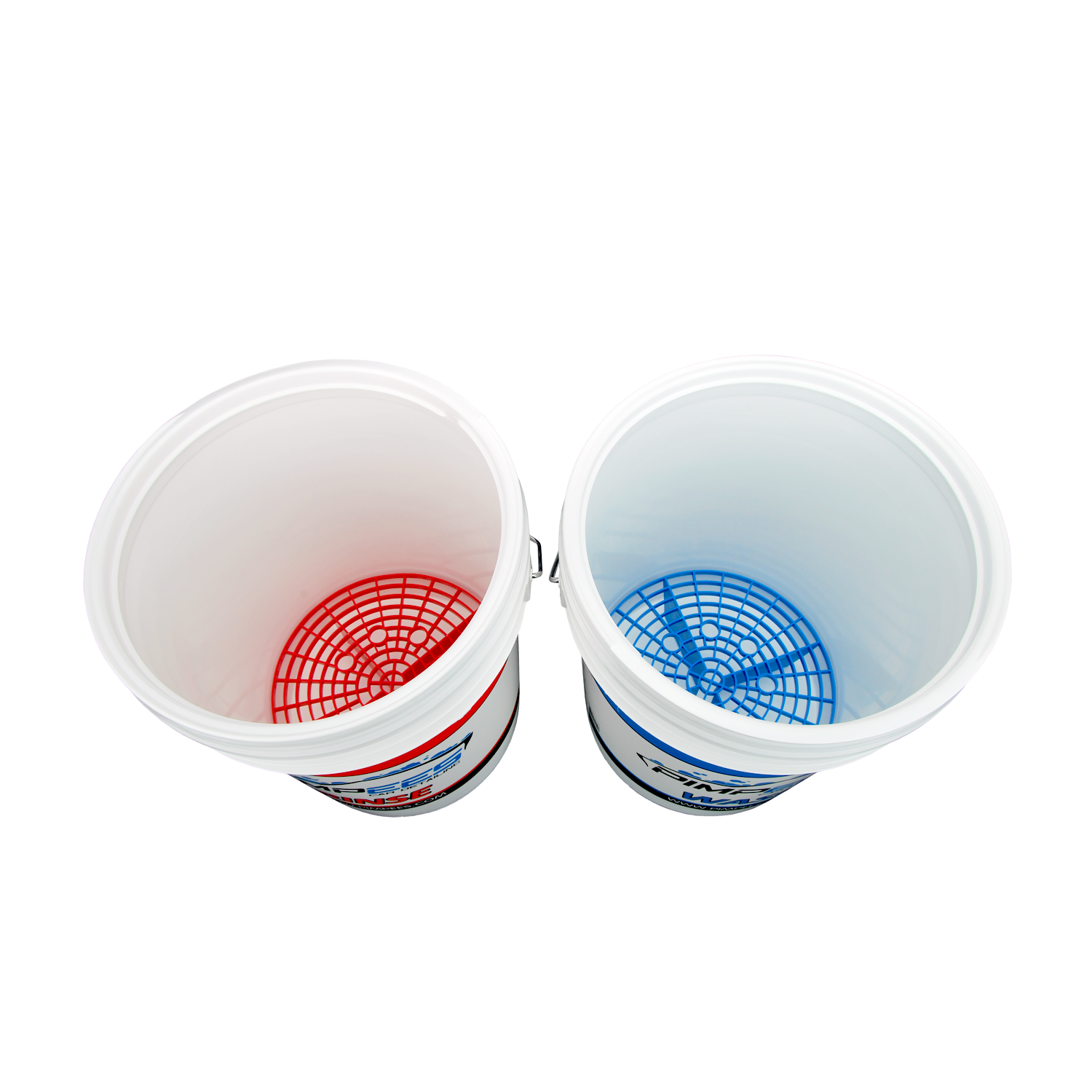 Set de 2 seaux de lavage + 2 grilles anti-remous (Grid guard)